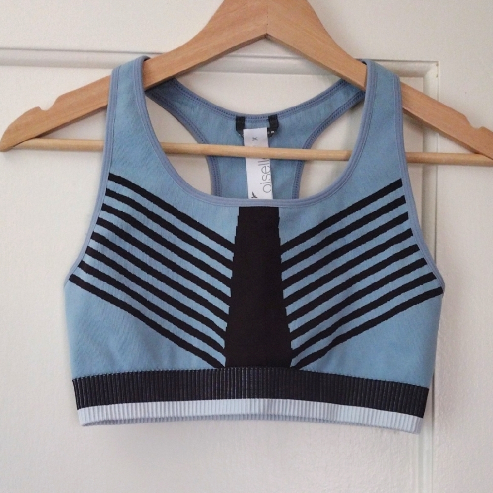 Oiselle Blue Racerback Sports Bra